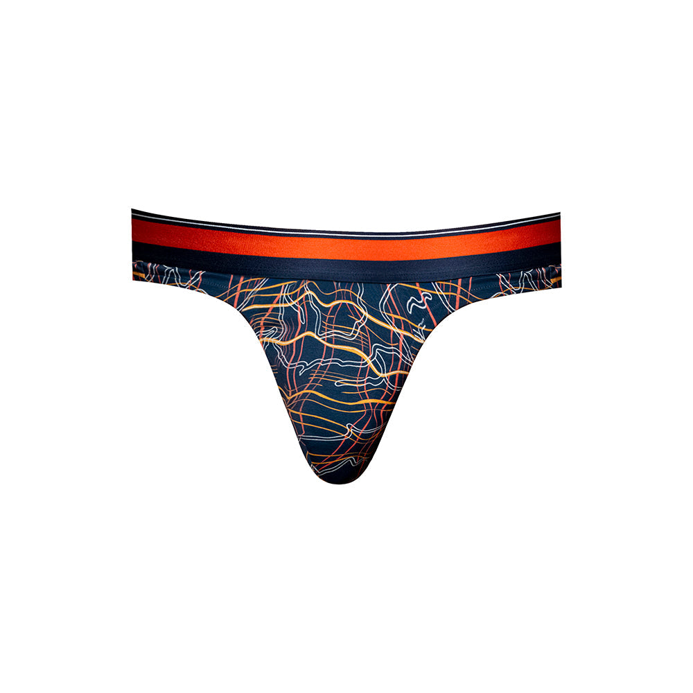 Male Power Soo Cumfy Thong Navy/Orange L/XL