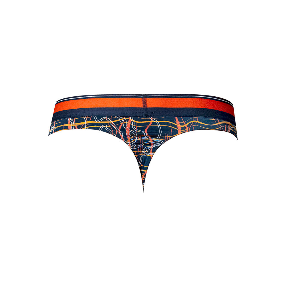 Male Power Soo Cumfy Thong Navy/Orange L/XL