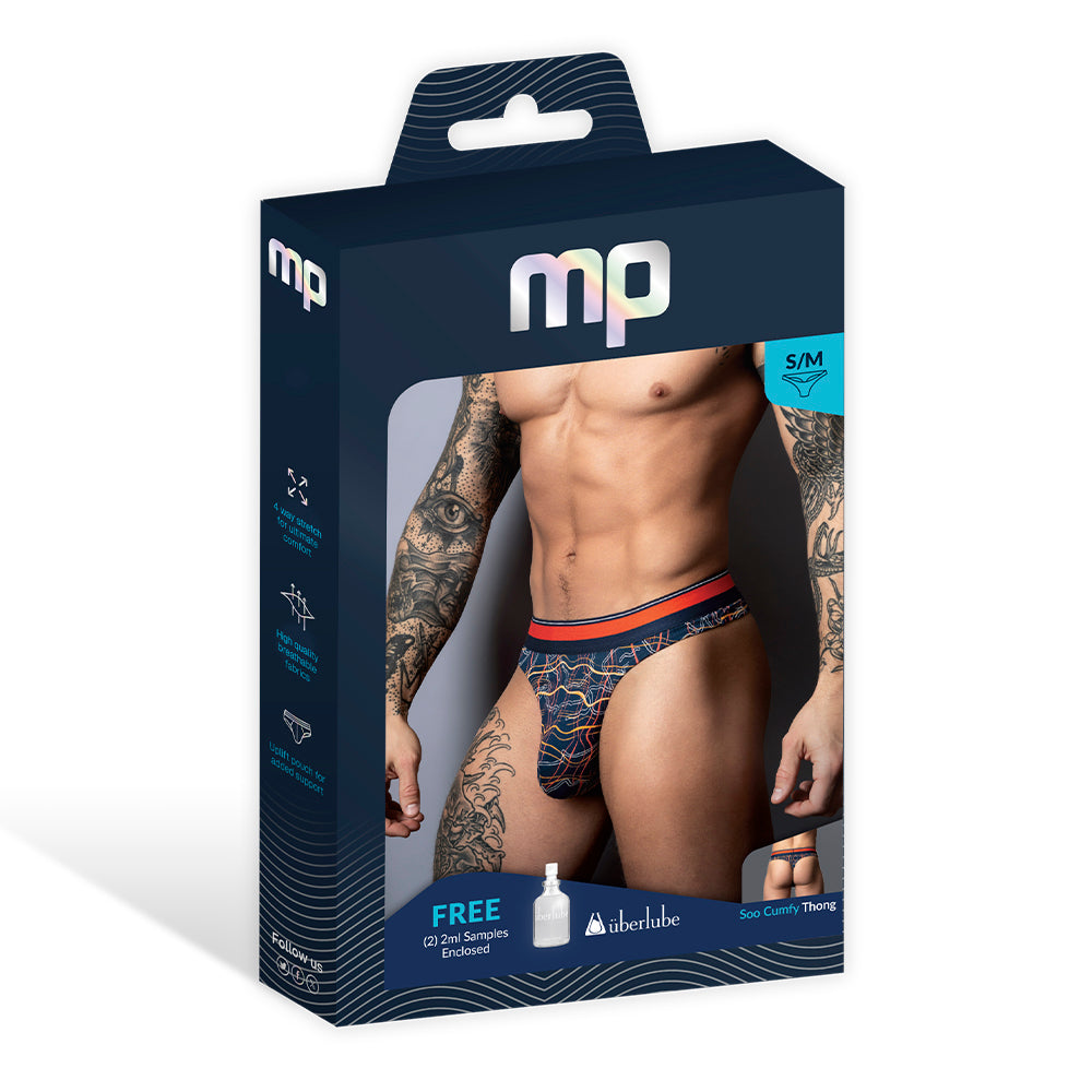 Male Power Soo Cumfy Thong Navy/Orange L/XL