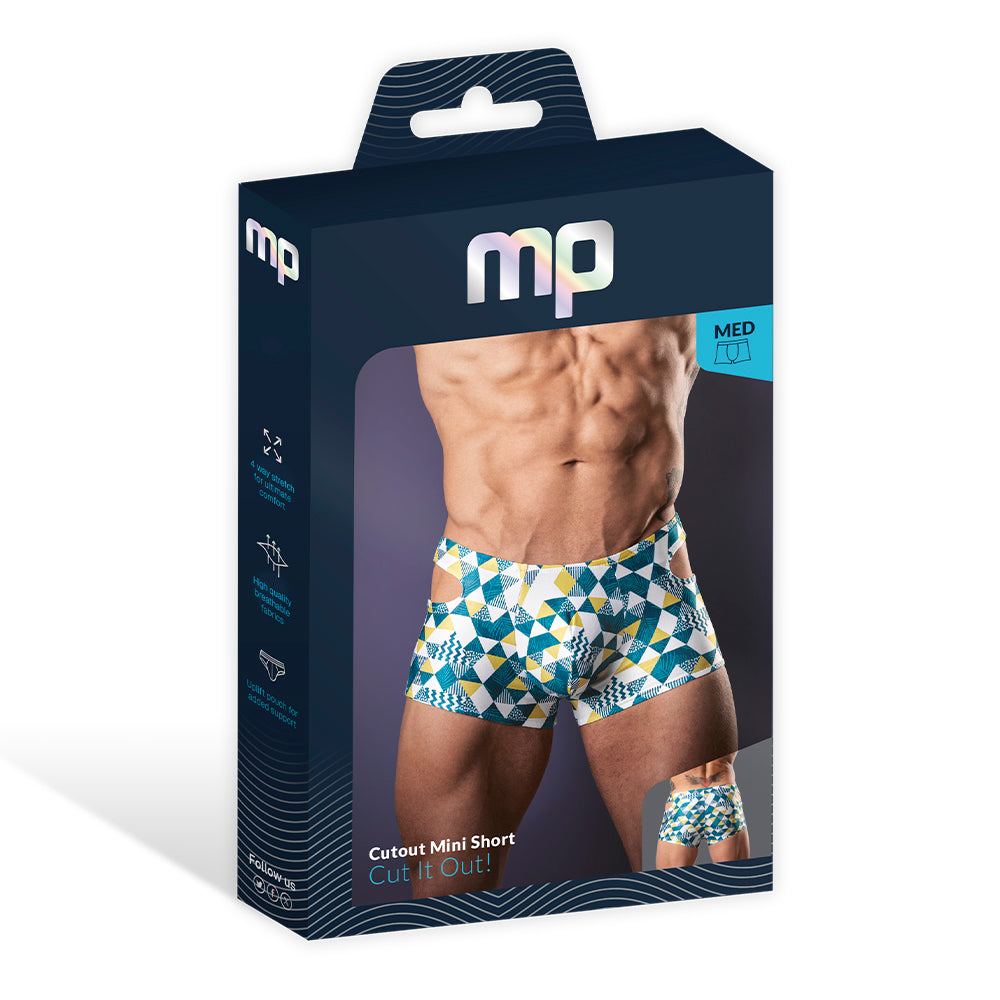 Male Power Cut It Out! Cutout Mini Short Blue/White L