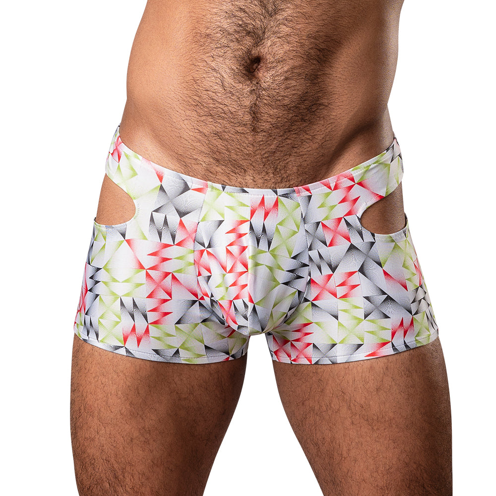 Male Power Cut It Out! Cutout Mini Short Red/Black M