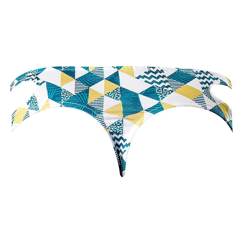Male Power Cut It Out! Cutout Thong Blue/White S/M