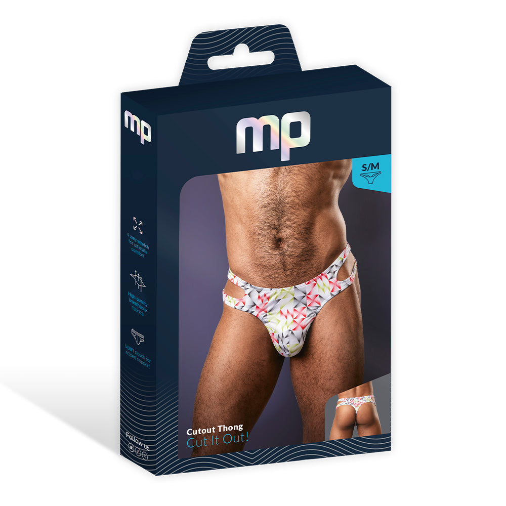 Male Power Cut It Out! Cutout Thong Red/Black S/M