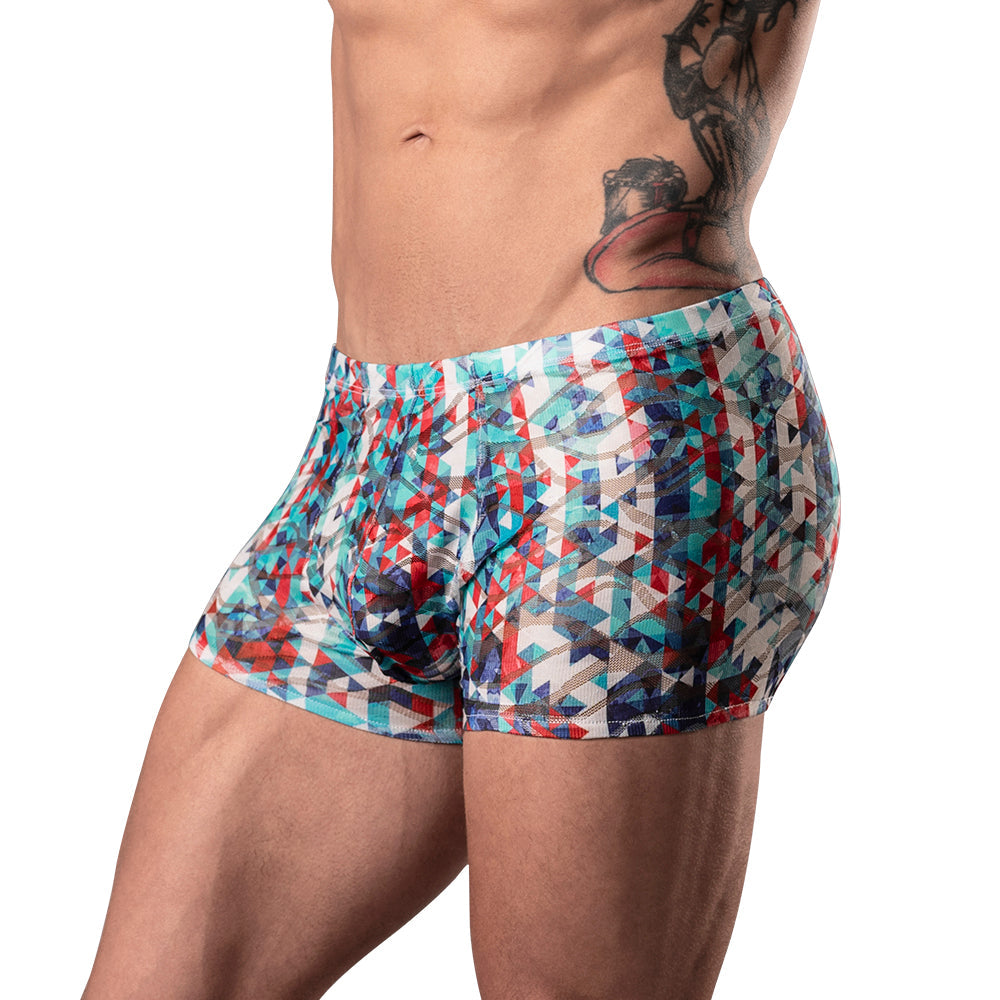 Male Power Your Lace Or Mine Pouch Short Geometric L