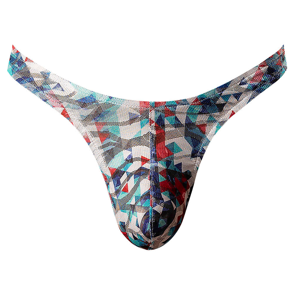 Male Power Your Lace Or Mine Bong Thong Geometric L/XL