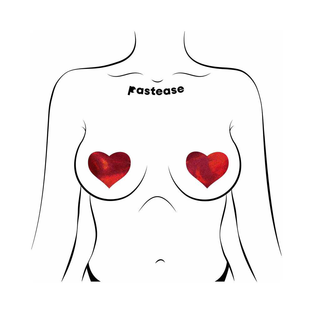 Pastease Everyday Reusable: Liquid Red Heart Pasties