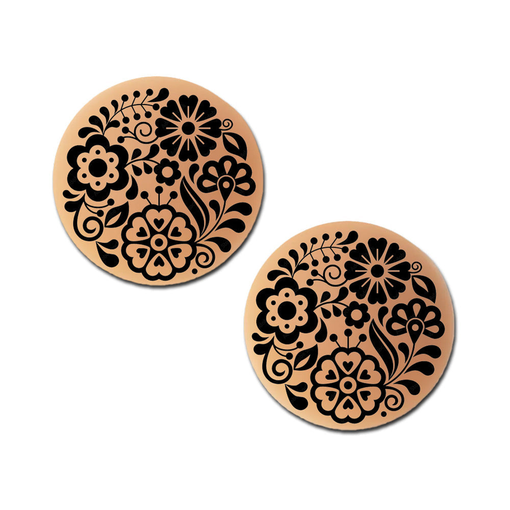 Pastease Halos Reusable Sticky Adhesive Silicone Nipple Cover Floral Nude Small A-C Cup