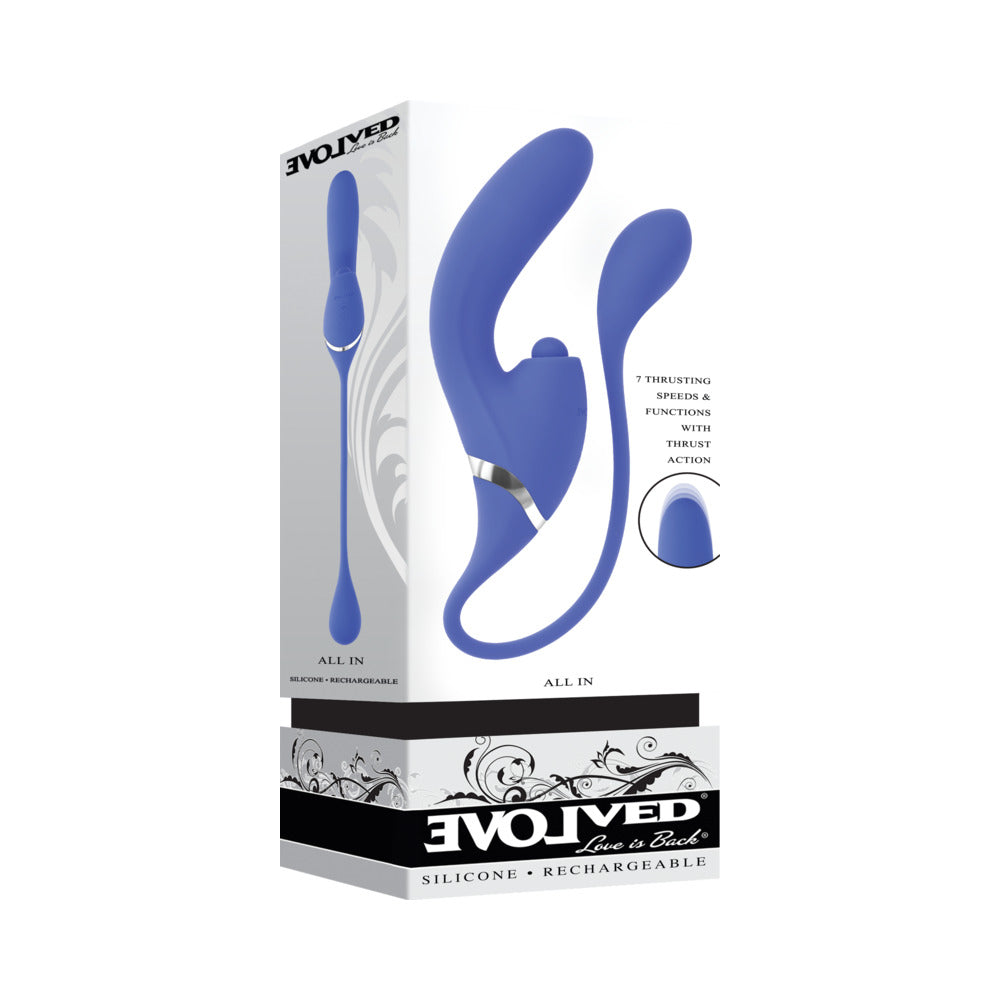 Evolved All In Rechargeable Dual Vibrating Tapping Vibe Silicone Blue