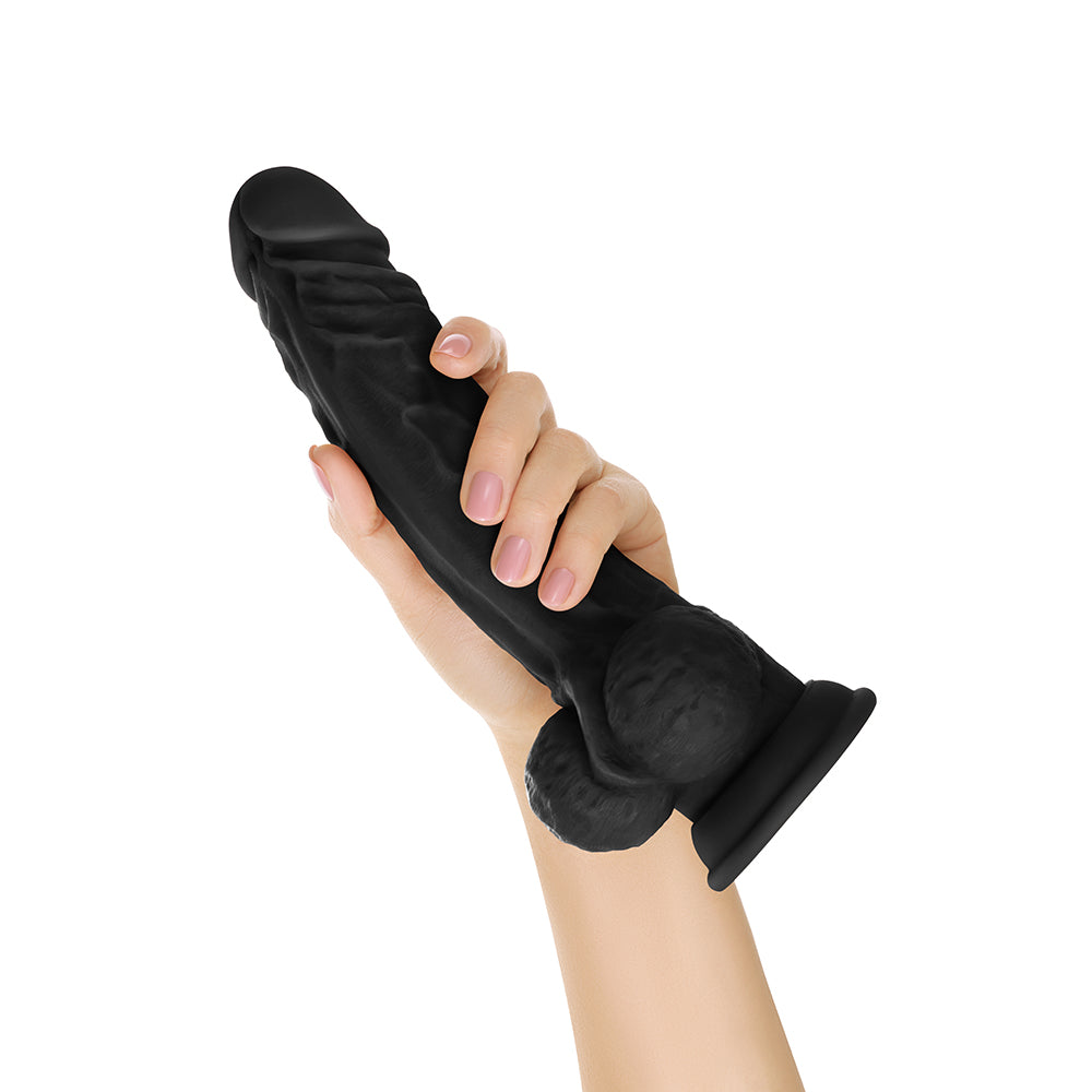 Shaft Model A 10.5 in. Liquid Silicone Dong with Balls Black
