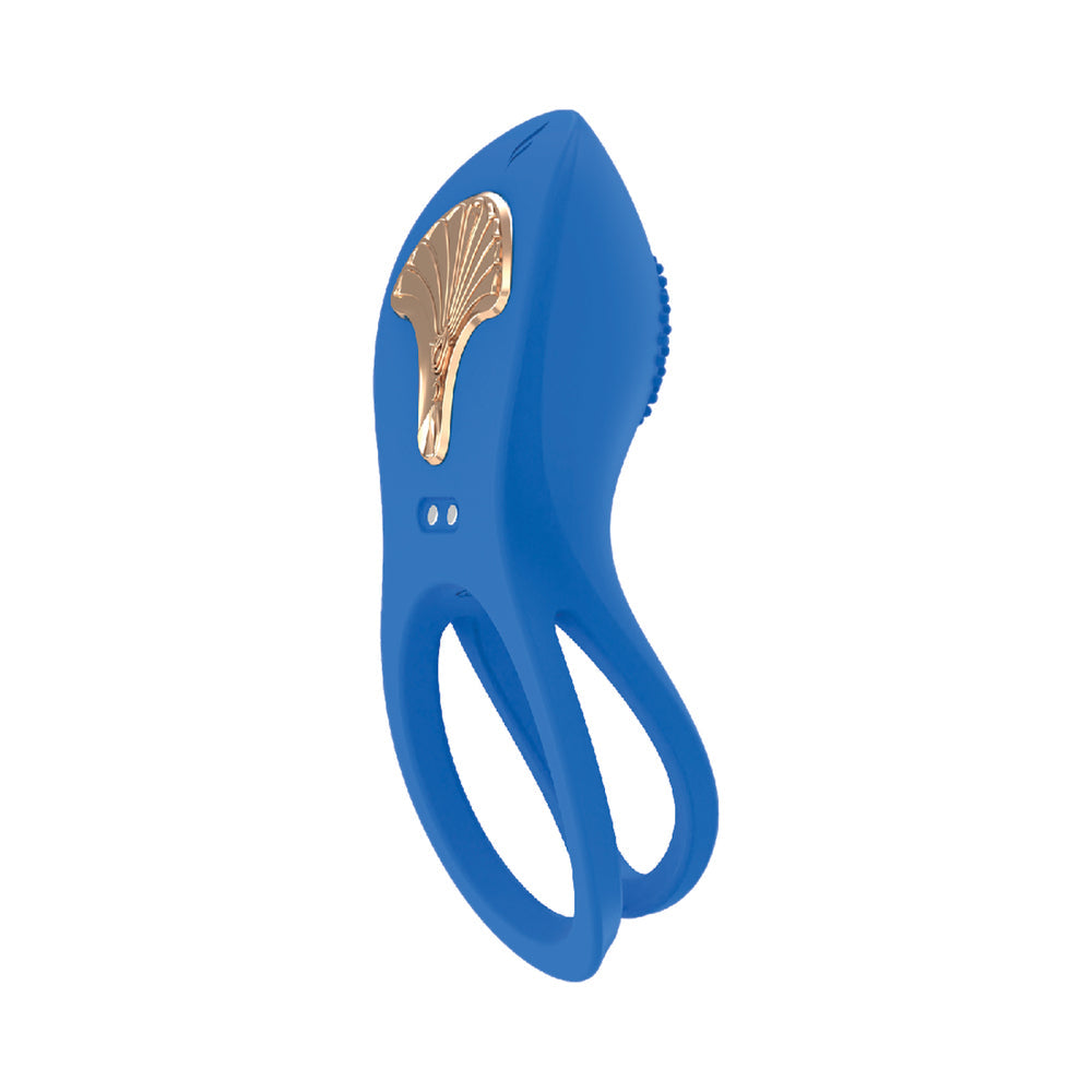 Gold Glam Cockring Blue