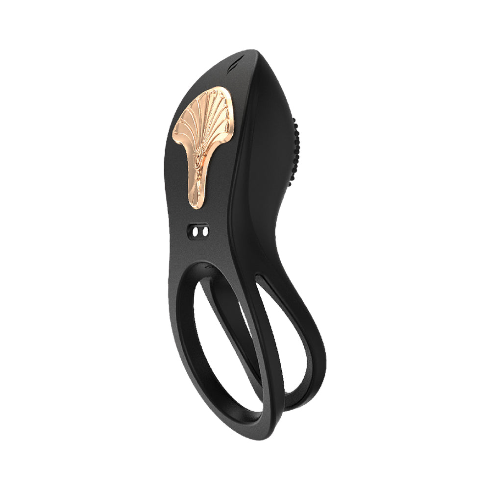 Gold Glam Cockring Black