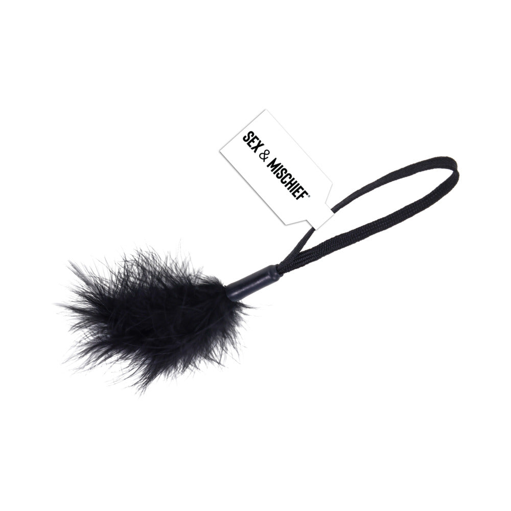 Sportsheets Sex & Mischief Peaches 'n CreaMe Wrist Feather Tickler Black