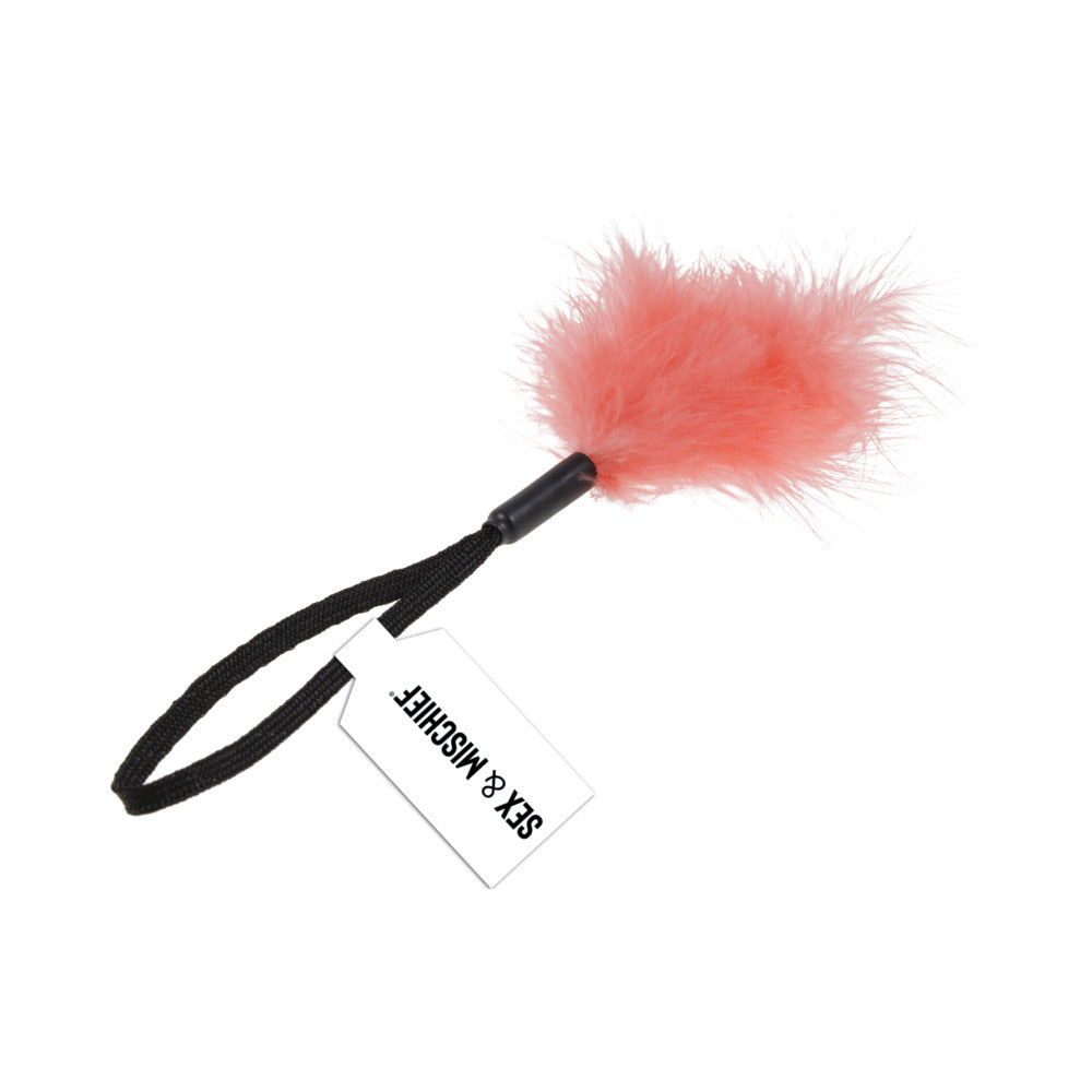 Sportsheets Sex & Mischief Peaches 'n CreaMe Wrist Feather Tickler Peach