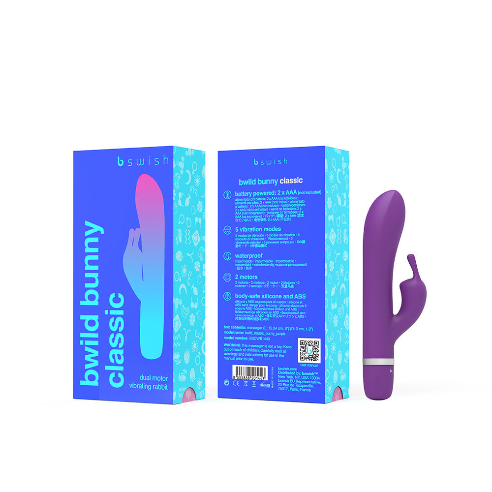 Vibrador de conejito clásico B Swish Bwild morado