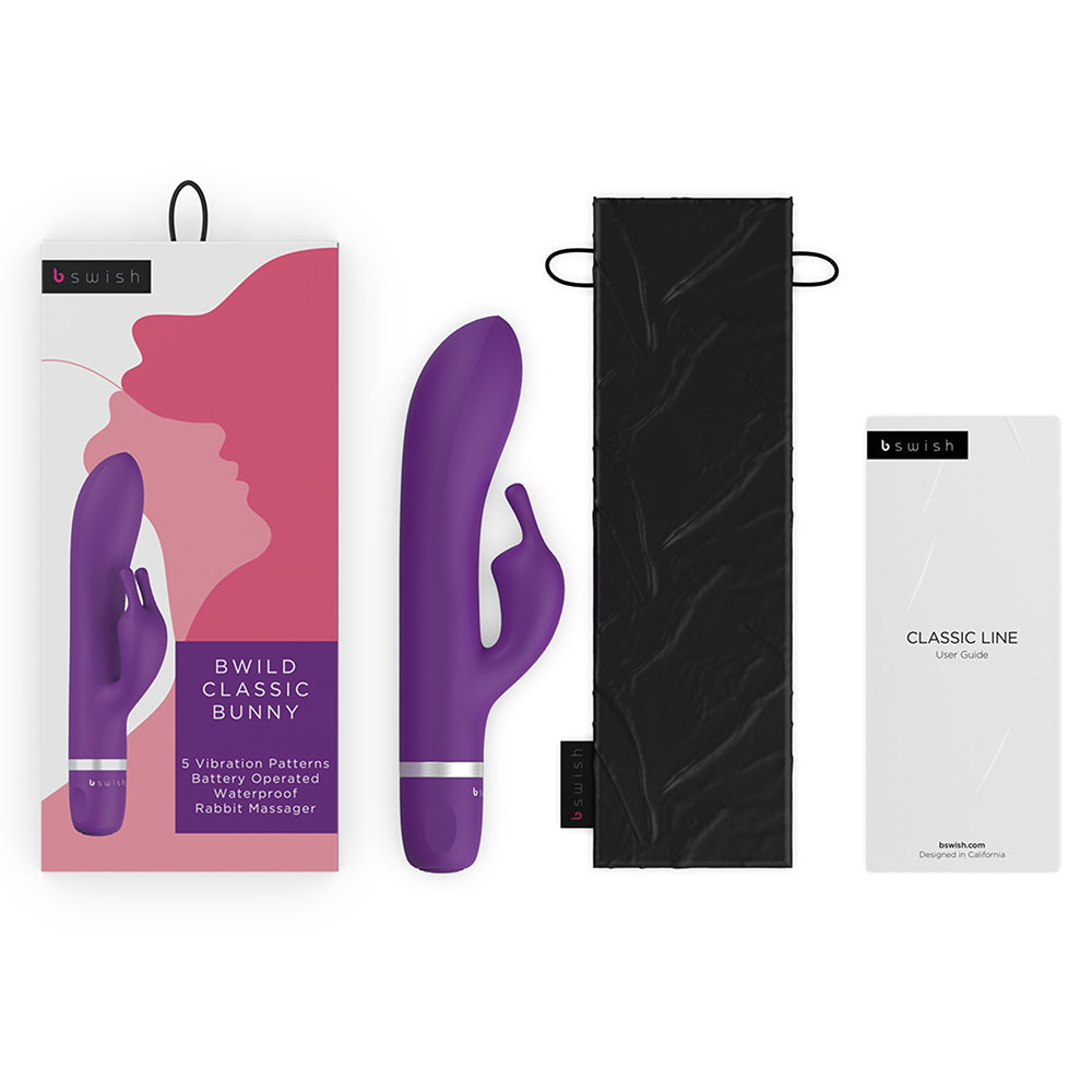 Vibrador de conejito clásico B Swish Bwild morado