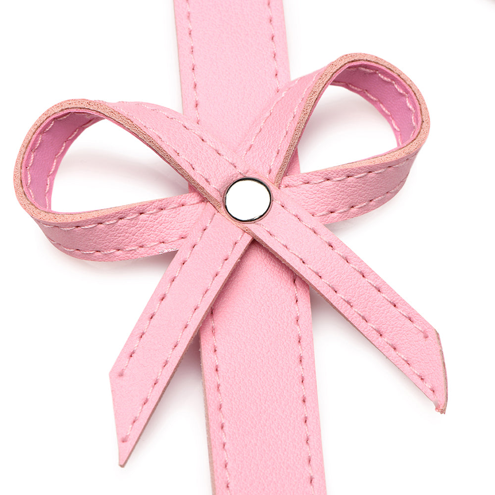 Bondage Harness with Bows Pink XL-2XL