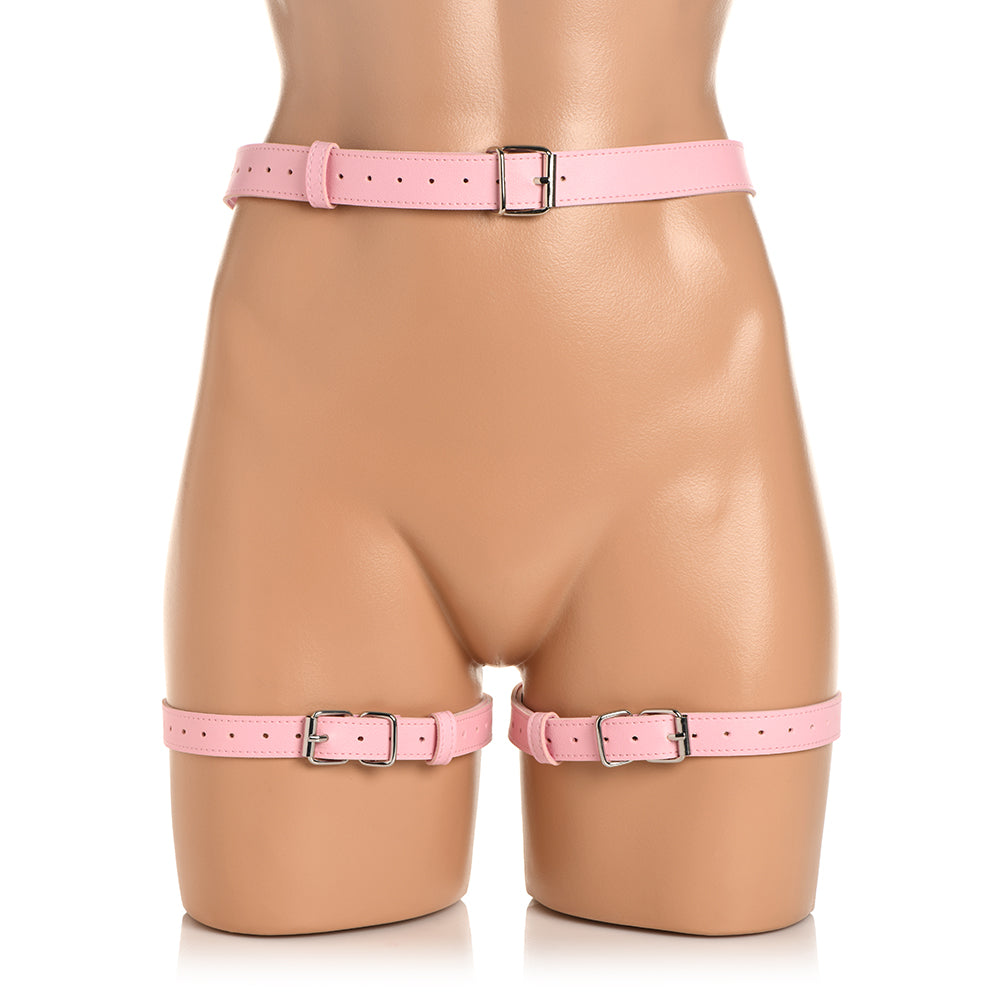 Bondage Harness with Bows Pink XL-2XL